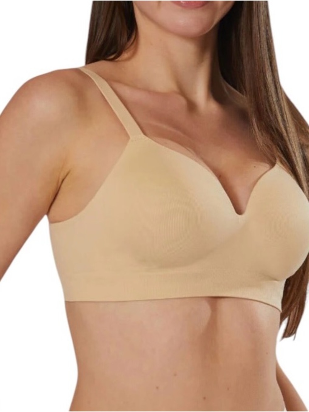 Body & Bra’s Supportive Comfort Bra.  Size L. Smooth Nude Wireless